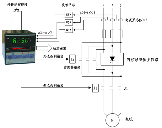 JDC系列軟啟動控制器接線示意圖 JDC系列軟啟動控制器接線示意圖
